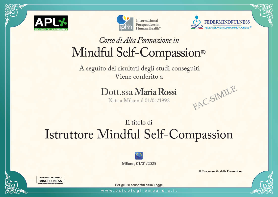 Attestato Mindful Self Compassion