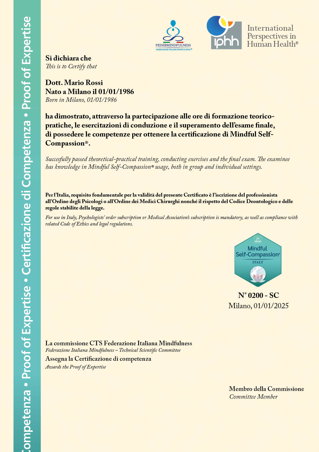 Certificato Mindfulnes Matters