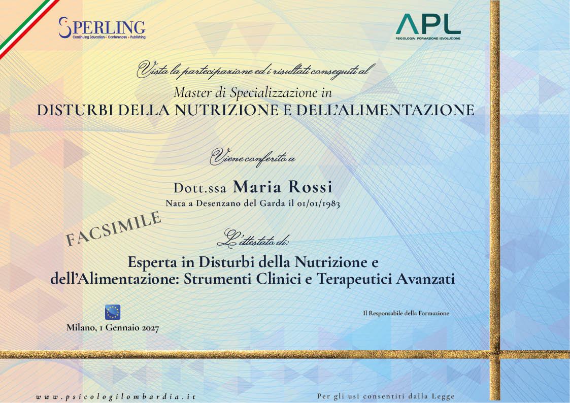 Attestato Disturbi Nutrizione Alimentatozione