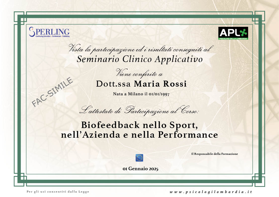 Attestato biofeedback nello sport