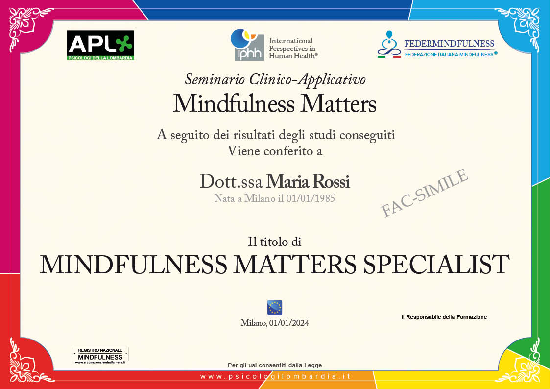 Attestato Mindfulnes Matters