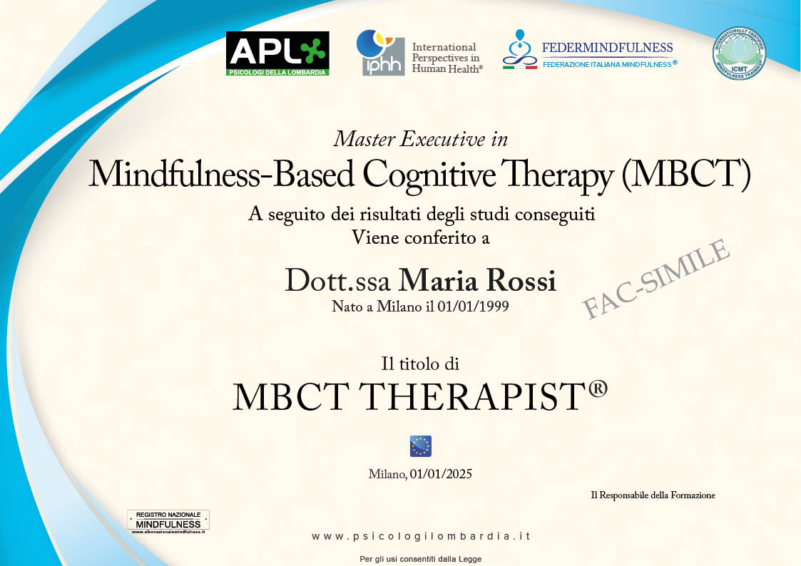 Attestato Mindfulnes MBCT