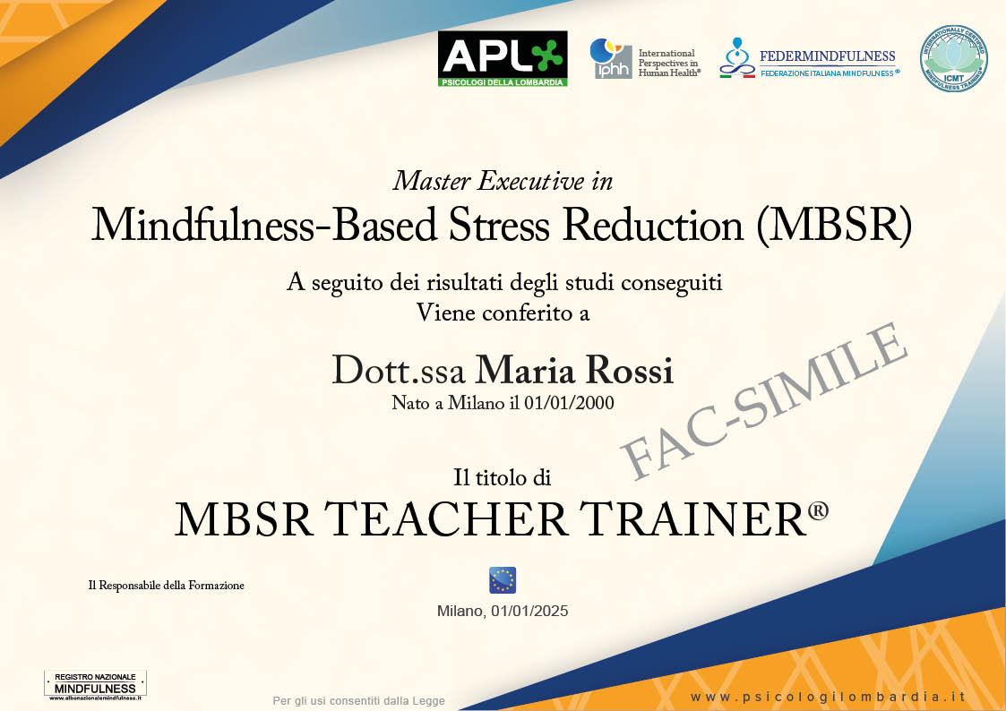 Attestato Mindfulnes MBSR